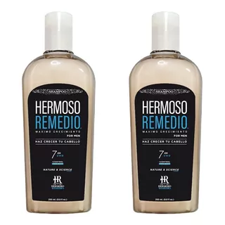 Pack Shampoo Hermoso Remedio ®  Anticaida Crecimiento Acelerado Anticaspa Reparador Hidratante Para Hombre 250ml Por 2 Unidades