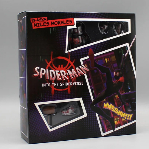 Figura de acción de Spider-Man Sentinel de Miles Morales, color negro
