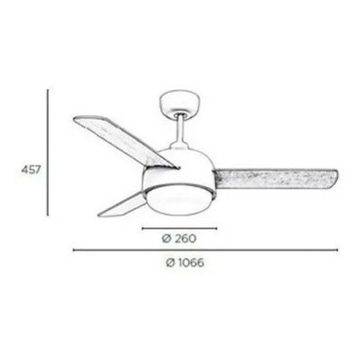 Ventilador De Techo Klar Crema Control Remoto 3 Veloc Grok 1.2 M Crema