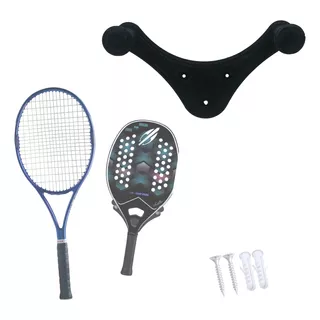 Kit 10x Suportes De Parede Para Raquete Tenis E Beach Tênis