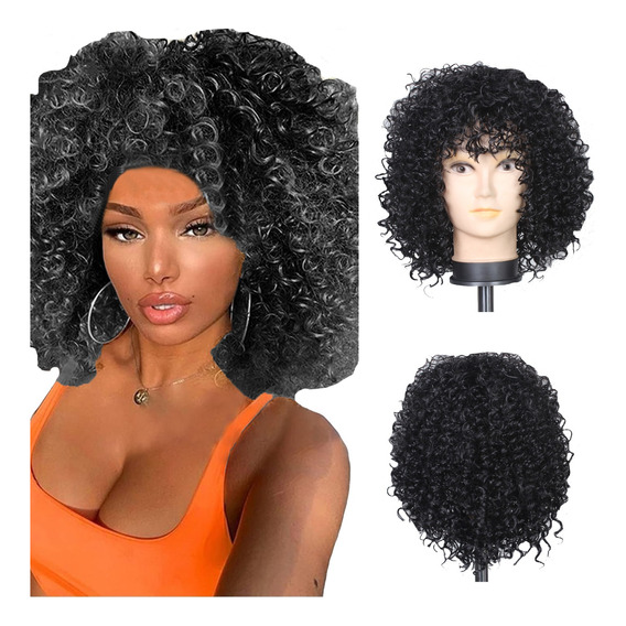 Pelucas Rizadas Afro Cortas Para Las Mujeres Negras Bouncy