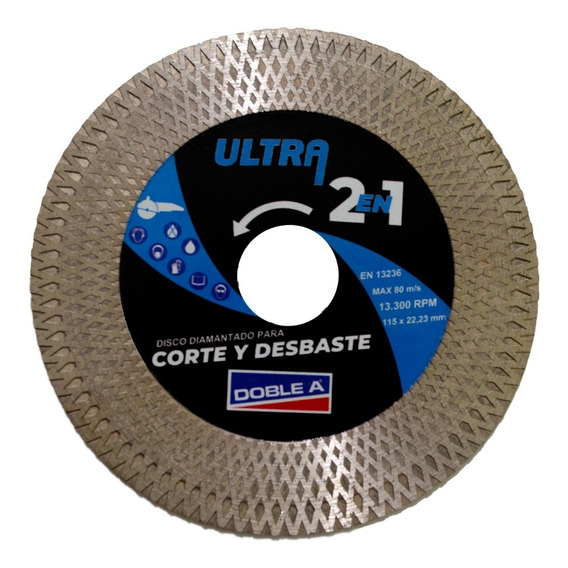 Disco Diamantado Corte Y Desbaste Ultra 2 En 1 Doble A 