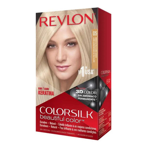 Kit Tintura Revlon  Colorsilk beautiful color™ tono 005 rubio ultra claro cenizo para cabello