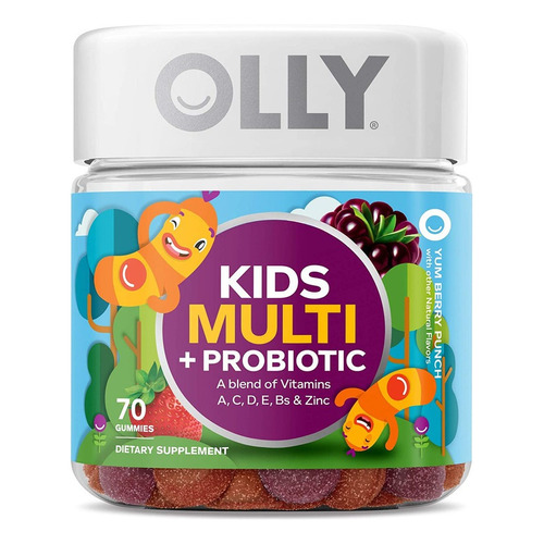 Olly Niños Kids 4+ Multivitamínico + Probióticos 70 Gomitas Sabor Berrys