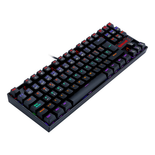 Teclado gamer Redragon Kumara K552 QWERTY Outemu Red español España color negro con luz rainbow