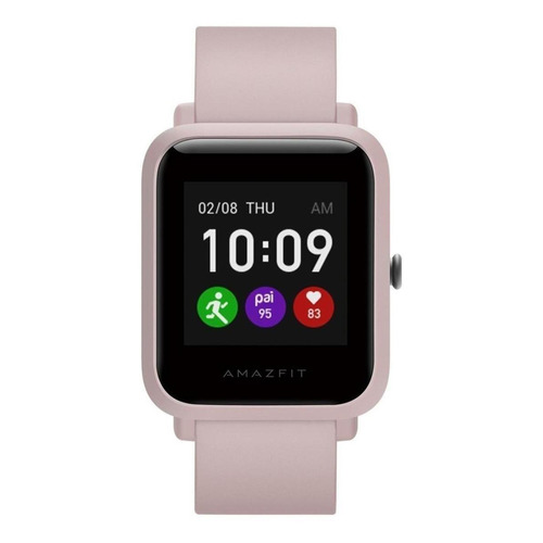 Smartwatch Amazfit Basic Bip S 1.28" caja de  policarbonato warm pink, malla  rosa de  silicona A1821