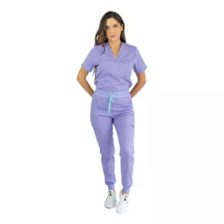 Uniforme Medico Pijama Medica Mujer Antifluido Lila Joggger