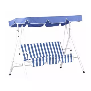 Sillón Columpio P/jardin De 3 Cuerpos Rayas Azul.  Oferta!