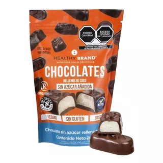 Chocolate Relleno De Coco Healthy Brand Vegano Keto 245g