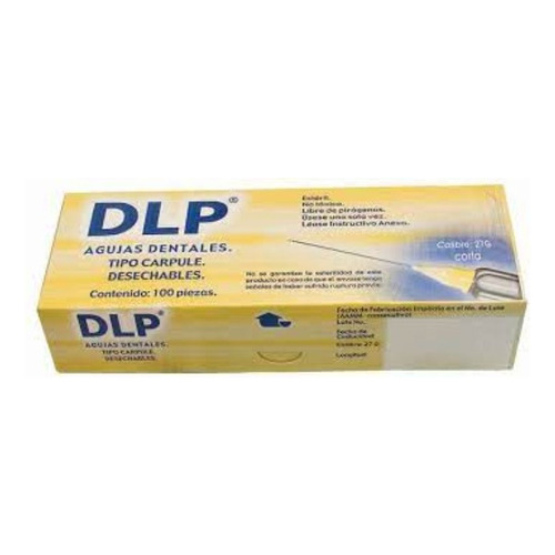 Aguja Dental Dlp 27 G Larga C/100 Capacidad en volumen 1 cc