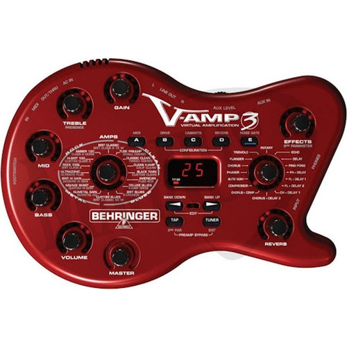 Behringer V-amp3 Amplificador Virtual Procesador Guitarra Color Rojo
