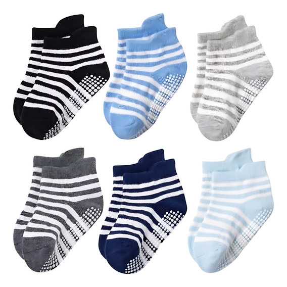 Calcetines Antiderrapantes Para Niños Calcetas Bebé 6 Pares 