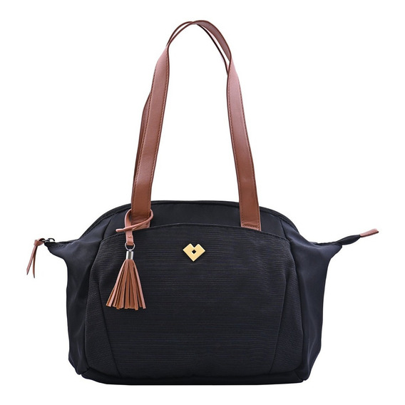 Bolsa De Hombro Mujer Bandolera, Bolso Dama Grande Luckyly Color Negro Color de la correa de hombro Negro