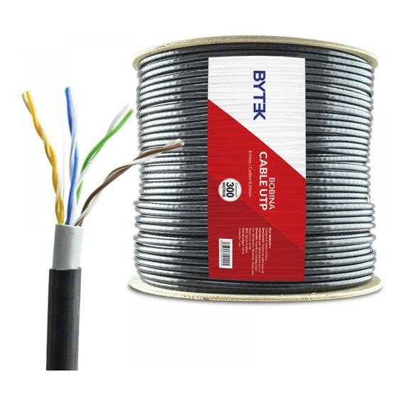 Cable Utp Rollo De Cat5e Bobina 305m Exterior Doble Forro