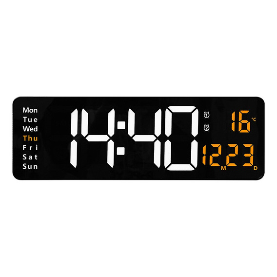 Reloj De Pared Digital Led Grande Y Moderno Para Exteriores Color De La Estructura Naranja