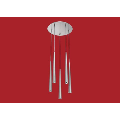 Colgante 5 Luces Konos Acero Led Base Redonda 20415ac Rd