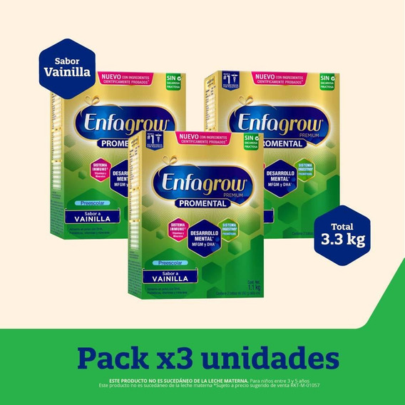 Enfagrow® Preescolar 1.1kg X 3 Unidades - 3.3 Kg