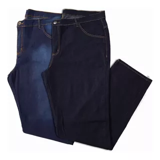 Kit C/ 2 Calças Jeans Masculina  Extra Grande Tradicional