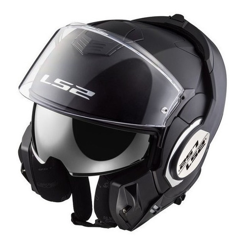 Casco para moto rebatible LS2 Valiant FF399  matt black solid talle S 