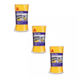 Kit Com 3 Unidades De Sika-3 Plus - Acelerador De Pega 1lt