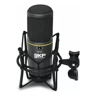 Micrófono De Condensador Skp Para Studio Sks-420, Dos Cápsulas, Color Negro