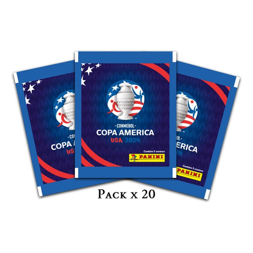 Sobres de figuritas copa américa usa 2024 Selecciones Sudamericanas Copa América USA 2024 Panini - Pack de 20 x 5 en sobre