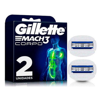 Carga De Aparelho Corpo Gillette Mach3 2 Unidades