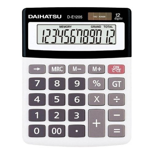 Calculadora Daihatsu D-e1205 12 Digitos Solar Casiocentro Color Blanco