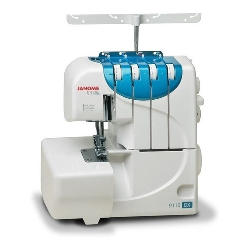 Máquina de coser overlock Janome 9110DX portable blanca y azul 220V