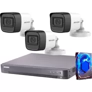 Kit 3 Camaras Seguridad Hikvision Con Audio !!!! 1080p 2mp