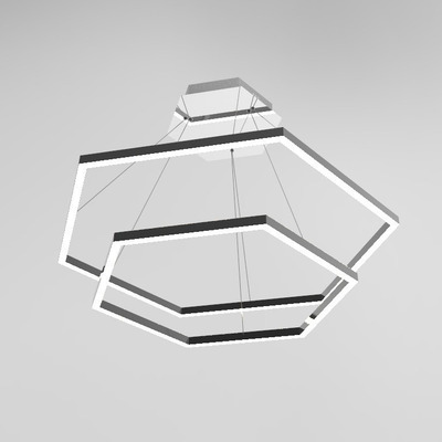 Lampara Colgante Led  Hexa Doble 60+40cm 66w  Luz Desing