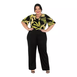 Macacão Feminino Plus Size Festa Longo Elegante Ano Novo