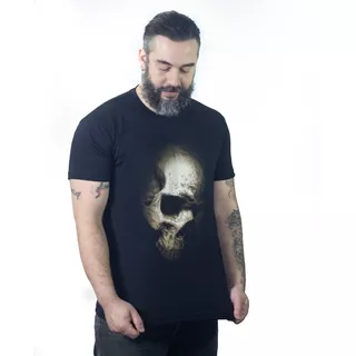 Camiseta Caveira Dark Skull M-2 T-shirt Militar Preta Tatica