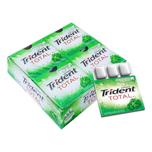 Dulces Chicles Trident Total Yerbabuena 6 S X 16 Uds