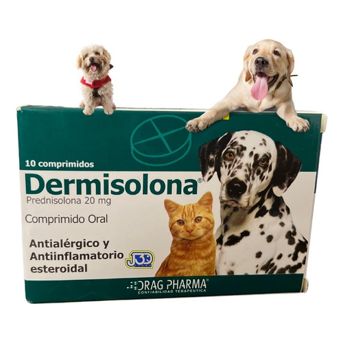 Dermisolana Antialergico 20mg Antiinflamatorio Mascota Gato