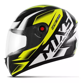 Capacete Para Moto Fechado Mixs Fokker Storm Brilhante Cor Amarelo Tamanho Do Capacete 56