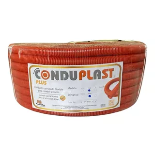 Tubo Poliducto Plus Flexible Naranja 3/4 X 50m Conduplast