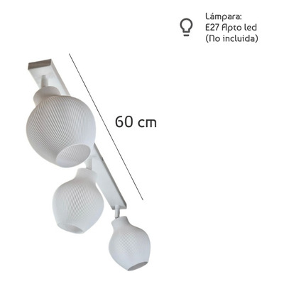 Aplique 3 Luces Tulip 3d Blanco Deco Moderno Apto Led Lmp