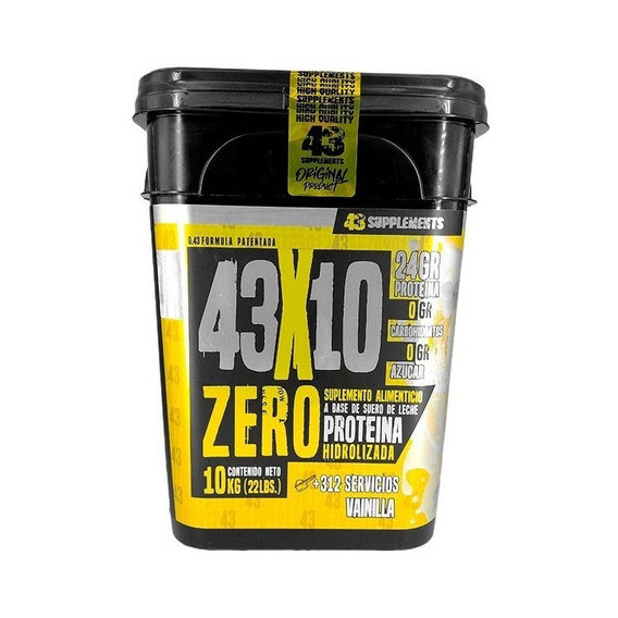 Suplemento En Polvo 43 Supplements  Proteína Zero Sabor Vainilla En Cubeta De 10kg