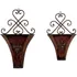 Deco 79 Metal Scroll Indoor Outdoor Hanging Wall Planter, Se Brown Deco 79