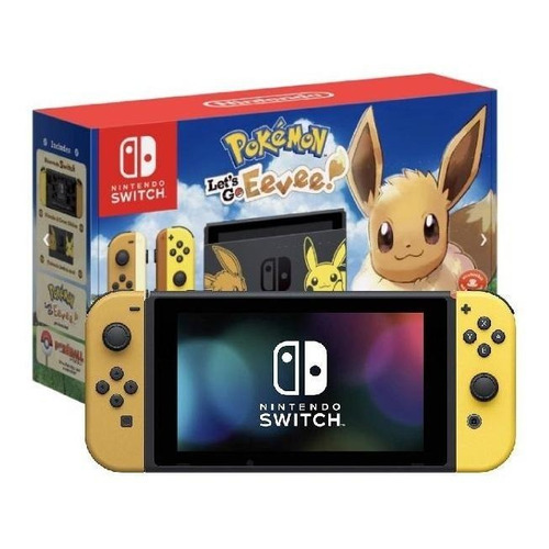 Nintendo Switch 32GB Pikachu & Eevee Edition with Pokémon: Let's Go, Eevee! + Poké Ball Plus  color negro y amarillo
