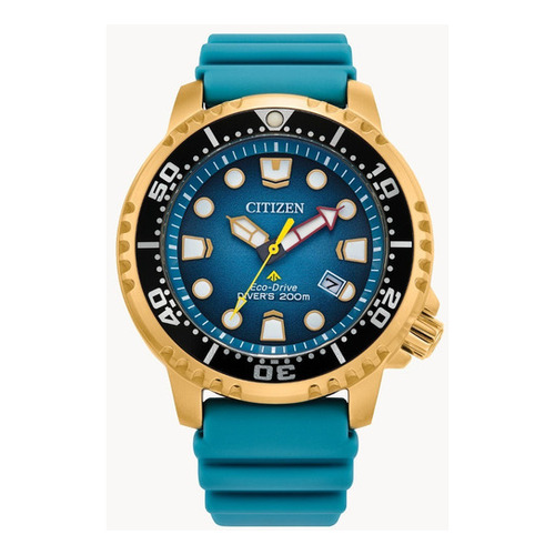 Reloj Citizen Promaster Dive Bn0162-02x Ts Color de la correa Turquesa Color del bisel Negro Color del fondo Turquesa