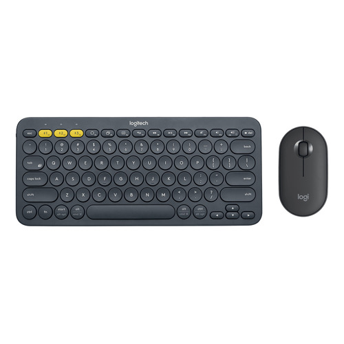 Kit de teclado y mouse inalámbrico Logitech K380 + M350 Español de color gris oscuro