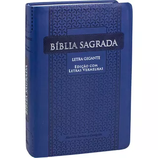 Bíblia Sagrada Letra Gigante Índice Capa Couro Sintético Azul: Almeida Revista E Corrigida (arc) Letra Vermelha, De Sociedade Bíblica Do Brasil. Editora Sociedade Bíblica Do Brasil, Capa Mole Em Portu