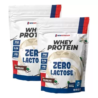 2x Whey Protein Concentrado Zero Lactose 900g New Nutrition