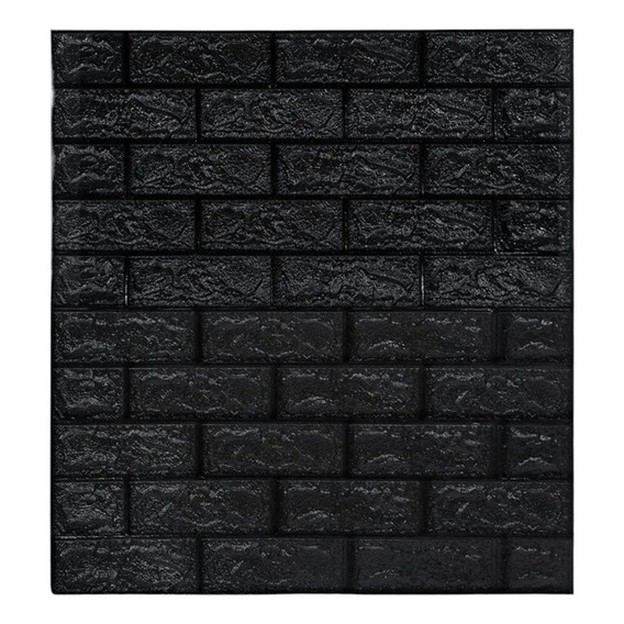 Placa Autoadhesiva Pared Revestimiento Negro 3d Pack X 10u.