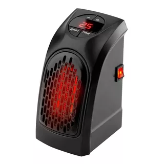 Calefactor Pared Electrico Estufa Enchufe Caloventilador Ax® Color Negro