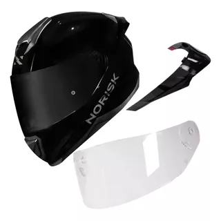 Capacete Norisk Razor Black Edition Com 2 Viseiras + Spoiler