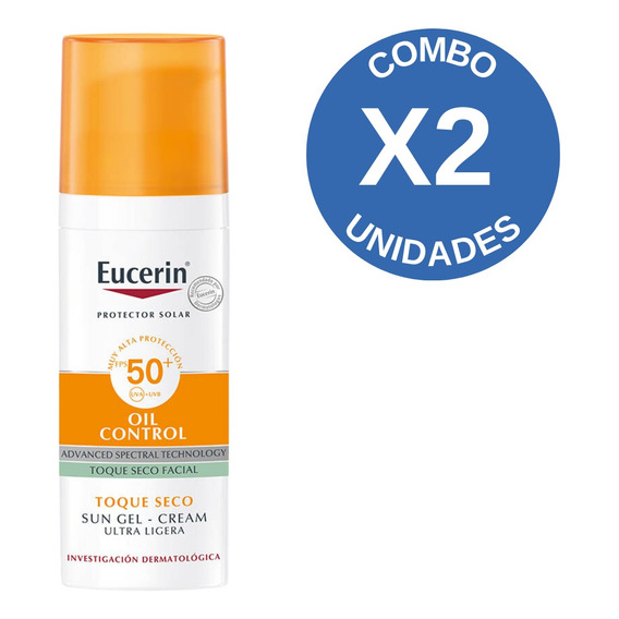 Eucerin Solar Gel Creme Oil Control 50+ Toque Seco Combo X 2