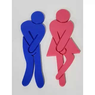 Indicador De Banheiro Masculino Feminino Em 3d ( Casal ) Nome Do Desenho Indicado De Banheiro Masculino E Feminino Em Impressão 3d